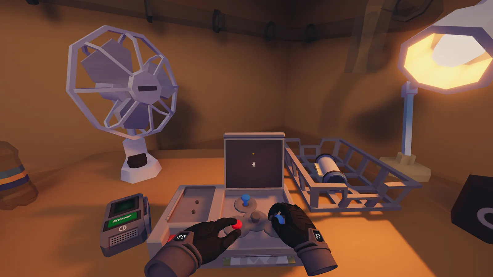 Good Morning Employee Name VR: hands assembling a device at a workbench